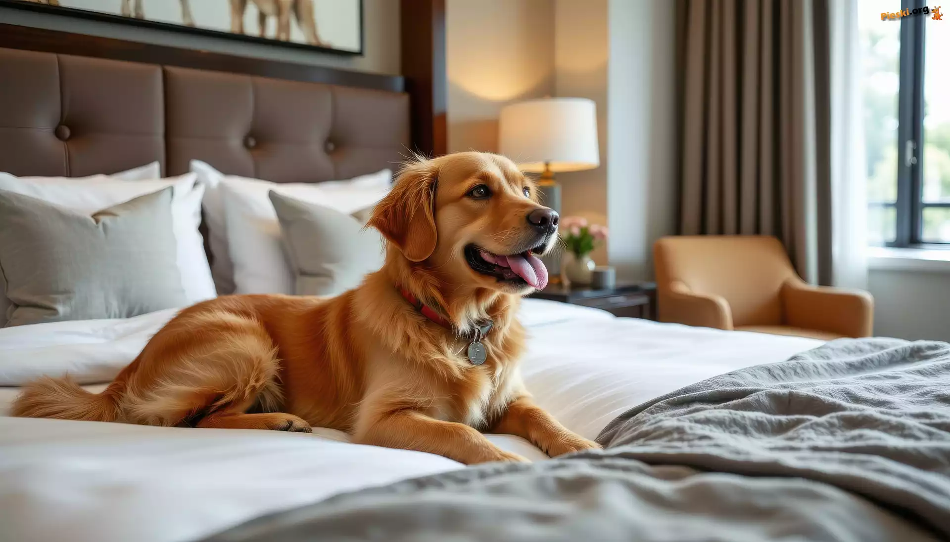 Łóżko, Golden retriever, Pies